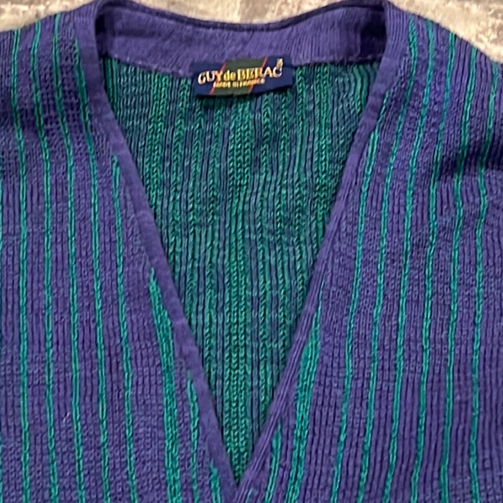 Gorgeous vintage guy de beraq medium viscose wool acrylic cardigan
